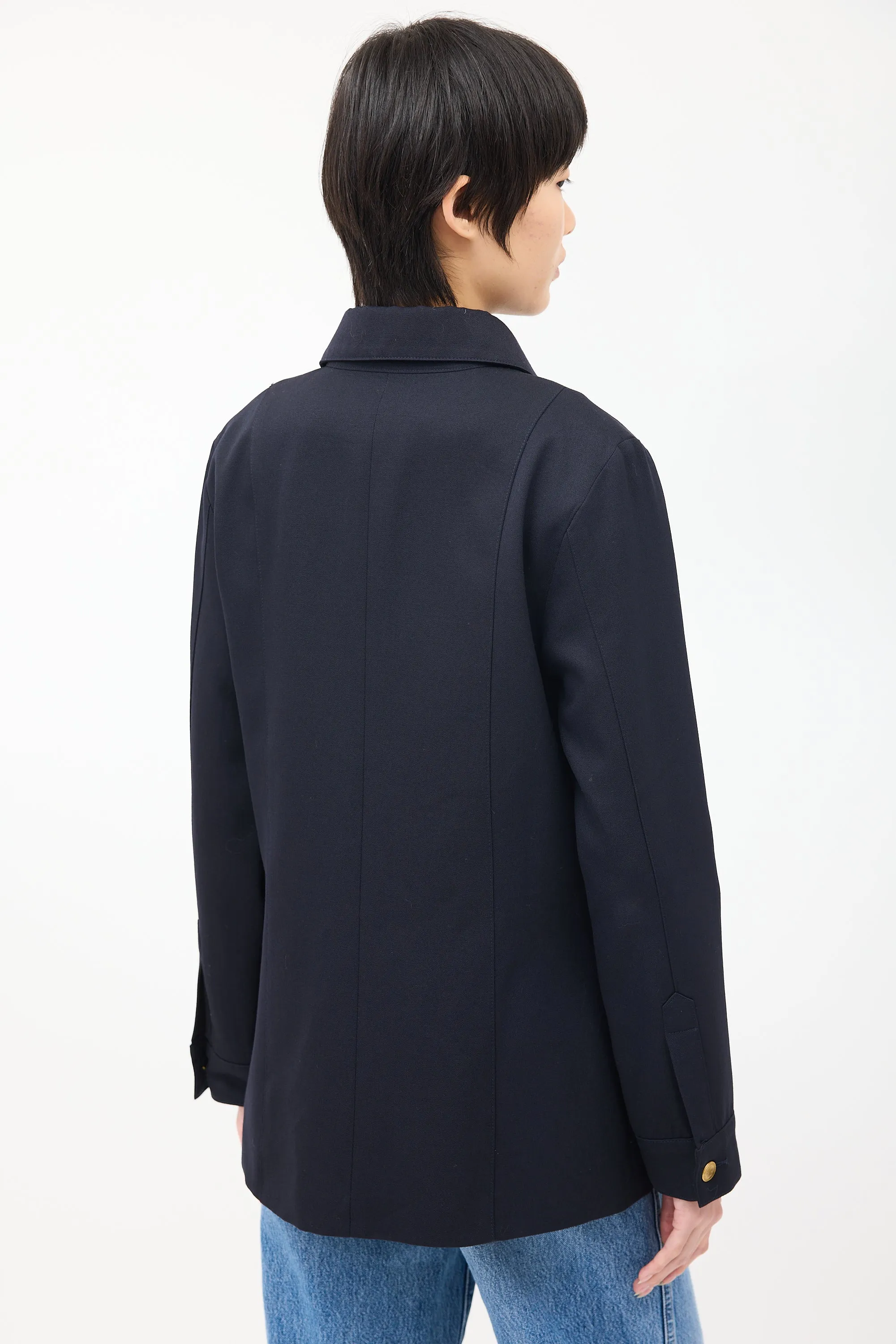 Navy Wool Four Pocket Jacket