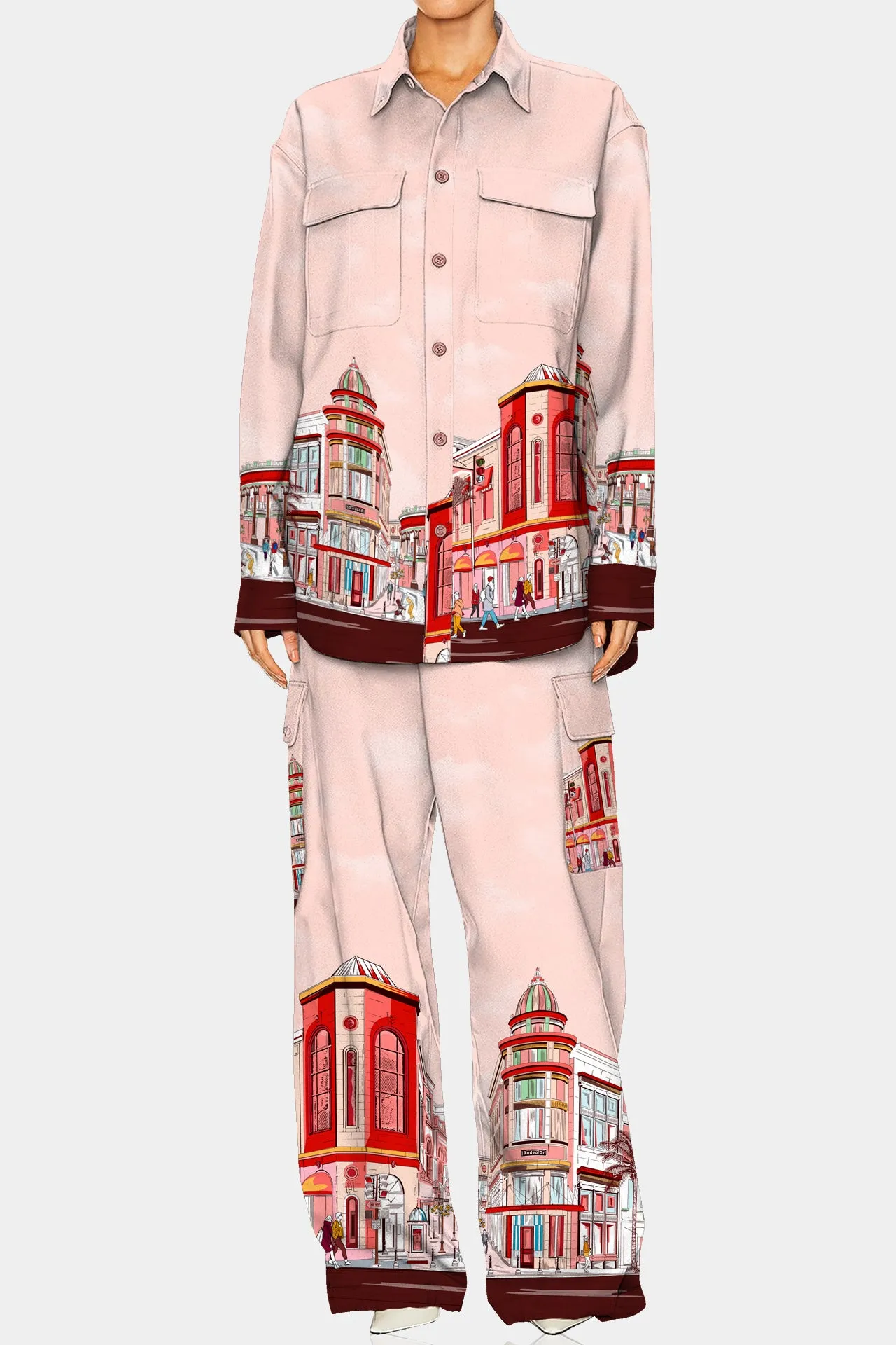 Rodeo Drive Print Ladies Straight Leg Pants