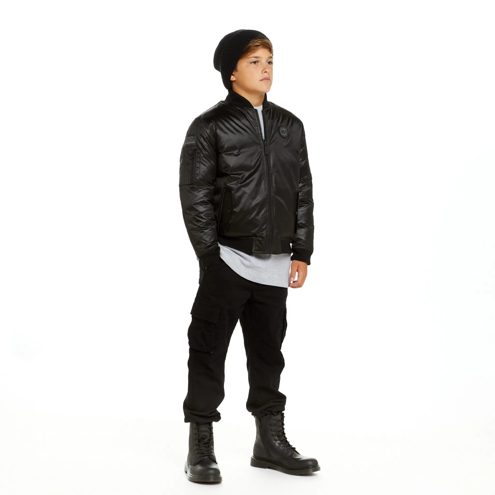 SPACEONE x Andy & Evan® | Reversible Bomber Jacket | Deep Space Black